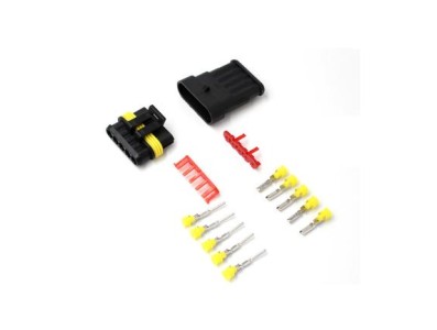 Conector &agrave; prova d'&aacute;gua el&eacute;trico de fio plugue para automotivo &agrave; prova d'&aacute;gua conector kit 5P - Imagem 1