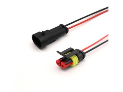 Cabo &agrave; prova d'&aacute;gua el&eacute;trico conector de fio plugue para automotivo &agrave; prova d'&aacute;gua conector kit com 10 cm 2P - Imagem 1