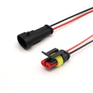 Cabo &agrave; prova d'&aacute;gua el&eacute;trico conector de fio plugue para automotivo &agrave; prova d'&aacute;gua conector kit com 10 cm 2P