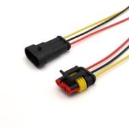 Cabo &agrave; prova d'&aacute;gua el&eacute;trico conector de fio plugue para automotivo &agrave; prova d'&aacute;gua conector kit com 10 cm 3P