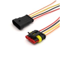 Cabo &agrave; prova d'&aacute;gua el&eacute;trico conector de fio plugue para automotivo &agrave; prova d'&aacute;gua conector kit com 10 cm 4P