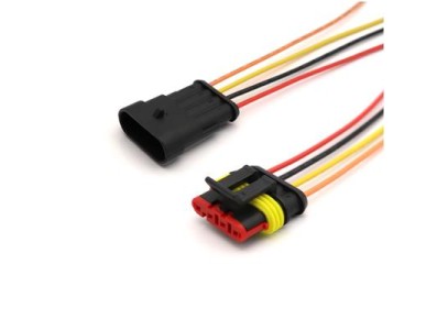 Cabo &agrave; prova d'&aacute;gua el&eacute;trico conector de fio plugue para automotivo &agrave; prova d'&aacute;gua conector kit com 10 cm 4P - Imagem 1