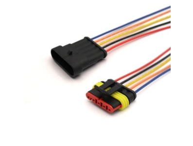 Cabo &agrave; prova d'&aacute;gua el&eacute;trico conector de fio plugue para automotivo &agrave; prova d'&aacute;gua conector kit com 10 cm 5P - Imagem 1