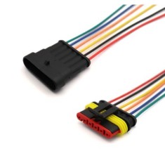 Cabo &agrave; prova d'&aacute;gua el&eacute;trico conector de fio plugue para automotivo &agrave; prova d'&aacute;gua conector kit com 10 cm 6P
