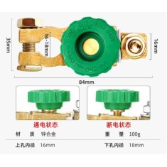 Bateria desconex&atilde;o Isolator Cut Off chave zinco liga verde