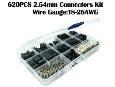 Kit 620 pe&ccedil;as conector DuPont 2,54 mm com capa de borracha e terminais - Imagem 1