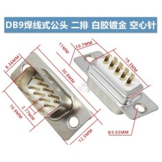 Conector DB9 macho branco+dourado pin