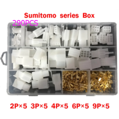 Kit 290 pe&ccedil;as conectores el&eacute;tricos 2,8 mm 2/3/4/6/9 pinos macho e f&ecirc;mea com terminais de lat&atilde;o