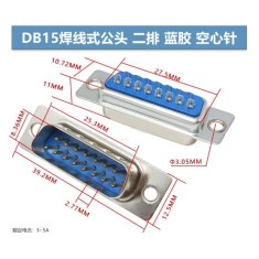Conector DB15 macho 2 fileiras azul