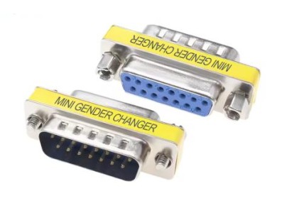 Adaptador DB15 mini de g&ecirc;nero 2 fileiras macho para f&ecirc;mea - Imagem 1