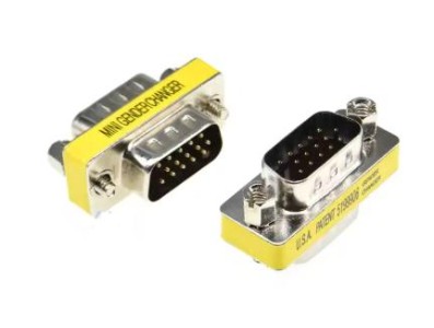 Adaptador DB15 mini de g&ecirc;nero 3 fileiras macho para macho - Imagem 1