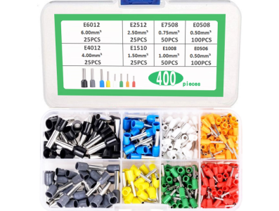 Kit de 400 pe&ccedil;as de terminais tubulares de crimpagem E0506-E6012 - Imagem 1
