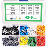 Kit de 400 pe&ccedil;as de terminais tubulares de crimpagem E0506-E6012