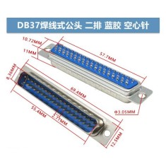 Conector DB37 macho 2 fileiras azul