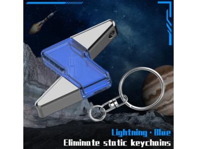 Chave port&aacute;til Anti-est&aacute;tico iro corpo humano est&aacute;tico eliminador Lightning azul - Imagem 1