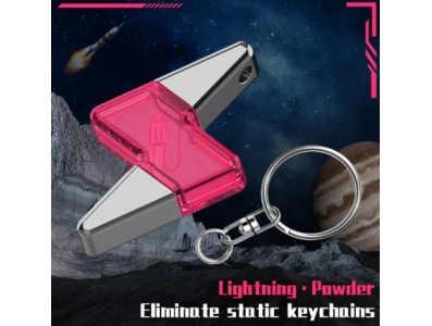 Chave port&aacute;til Anti-est&aacute;tico iro corpo humano est&aacute;tico eliminador Lightning rosa - Imagem 1