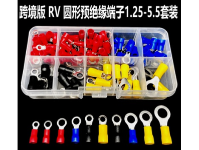 Kit de 102 pe&ccedil;as de terminais em O redondos prensados a frio RV1.25-5.5 - Imagem 1