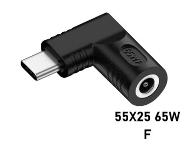 Conversor de energia 65WF DC5525 para USB-C - Imagem 1