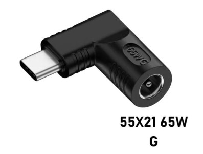 Conversor de energia 65WG DC5521 para USB-C - Imagem 1