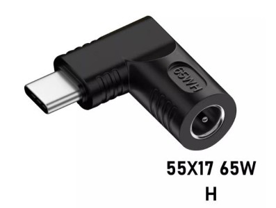 Conversor de energia 65 WH DC5517 para USB-C - Imagem 1