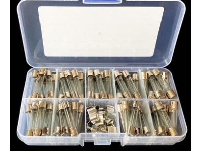 Kit 72 pe&ccedil;as tubos de vidro para fus&iacute;veis 6x30 mm 250 V com suporte - Imagem 1