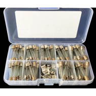 Kit 72 pe&ccedil;as tubos de vidro para fus&iacute;veis 6x30 mm 250 V com suporte