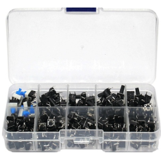 Kit 180 pe&ccedil;as de bot&otilde;es e interruptores para Arduino