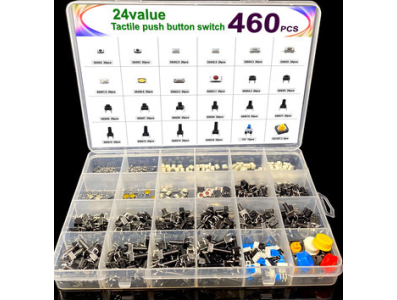 Kit 460 pe&ccedil;as de bot&otilde;es t&aacute;teis de toque leve 2 e 4 terminais - Imagem 1