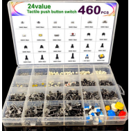 Kit 460 pe&ccedil;as de bot&otilde;es t&aacute;teis de toque leve 2 e 4 terminais