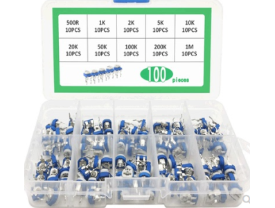 Kit 100 pe&ccedil;as RM065 Potenci&ocirc;metros (Resistores Vari&aacute;veis) - Imagem 1