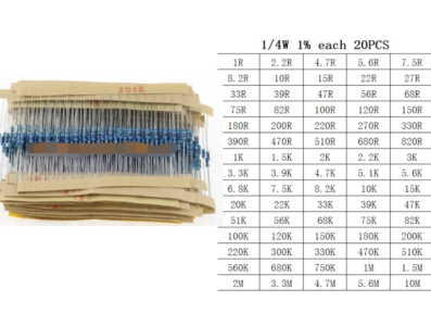 Kit 1.500 resistores de filme met&aacute;lico, 75 valores &times; 20 unidades, 1/4W, toler&acirc;ncia 1% - Imagem 5