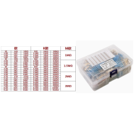 Kit 650 pe&ccedil;as resistores de filme met&aacute;lico 2W 1%, 130 valores com 5 unidades de cada valor
