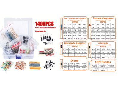 Kit de 1400 pe&ccedil;as com 6 tipos de componentes em caixa pl&aacute;stica - Imagem 1