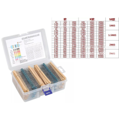 Kit 2600 resistores de filme met&aacute;lico 1/4W 1% 130 valores, 20 unidades por valor
