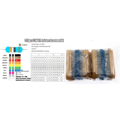 Kit com 3120 pe&ccedil;as de resistores de filme met&aacute;lico 1/4 W 1%, 156 valores, 20 unidades de cada