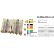 Kit de resistores de filme de carbono, 3120 pe&ccedil;as, 1/4W, 5%, 156 valores, 20 unidades por valor