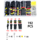 Kit 192 pe&ccedil;as conectores el&eacute;tricos automotivos &agrave; prova d'&aacute;gua 1/2/3/4 pinos macho e f&ecirc;mea para carro, motocicleta e caminh&atilde;o com - Thumb - 1