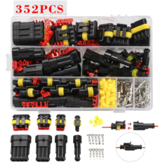 Kit 352 pe&ccedil;as de conectores el&eacute;tricos imperme&aacute;veis 1/2/3/4 pinos (macho e f&ecirc;mea) e alicate de crimpagem