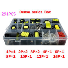 Conjunto 291 pe&ccedil;as Denso 1,8 mm, pinos 1, 2, 3, 4, 6, 8, 10, 12 e 16 vias, conector plugue estanque selado para cabo/soquete el&eacute;