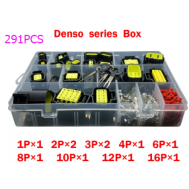 Conjunto 291 pe&ccedil;as Denso 1,8 mm, pinos 1, 2, 3, 4, 6, 8, 10, 12 e 16 vias, conector plugue estanque selado para cabo/soquete el&eacute;