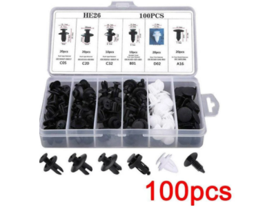 100 Pe&ccedil;as Presilha Pl&aacute;stica HE26 Grampo de Fixa&ccedil;&atilde;o Universal - Imagem 1