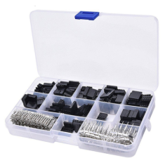 Kit 620 pe&ccedil;as conectores Dupont 2,54 mm, cabos jumper, pinos e carca&ccedil;as