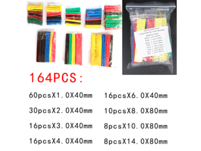 Conjunto 164 pe&ccedil;as de tubos termorretr&aacute;teis coloridos, kit Arduino (Plastic Bog) - Imagem 1