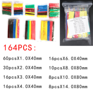 Conjunto 164 pe&ccedil;as de tubos termorretr&aacute;teis coloridos, kit Arduino (Plastic Bog)