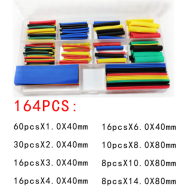 Kit 164 pe&ccedil;as de tubos termorretr&aacute;teis coloridos em estojo pl&aacute;stico