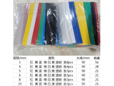 Conjunto de 168 pe&ccedil;as de tubos termo retr&aacute;teis coloridos em embalagem pl&aacute;stica - Imagem 1