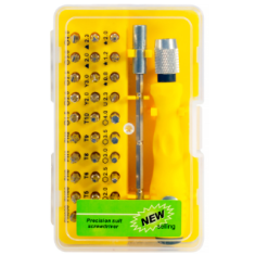 Kit multiuso de chaves de precis&atilde;o 32 em 1 amarelo (No.6011-A)