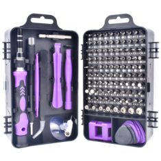 Conjunto de Chaves de Fenda Multiuso Roxo 115 em 1