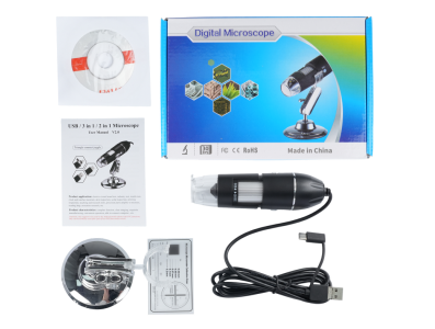 Microsc&oacute;pio digital 1600X 3 em 1 USB/Type-C &mdash; endosc&oacute;pio e lupa eletr&ocirc;nica 8 LEDs - Imagem 1