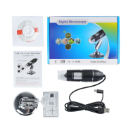 Microsc&oacute;pio digital 1600X 3 em 1 USB/Type-C &mdash; endosc&oacute;pio e lupa eletr&ocirc;nica 8 LEDs